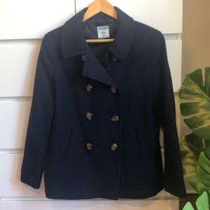 Navy blue pea coat